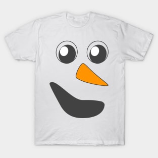 Cute ugly Christmas Snowman Face T-Shirt